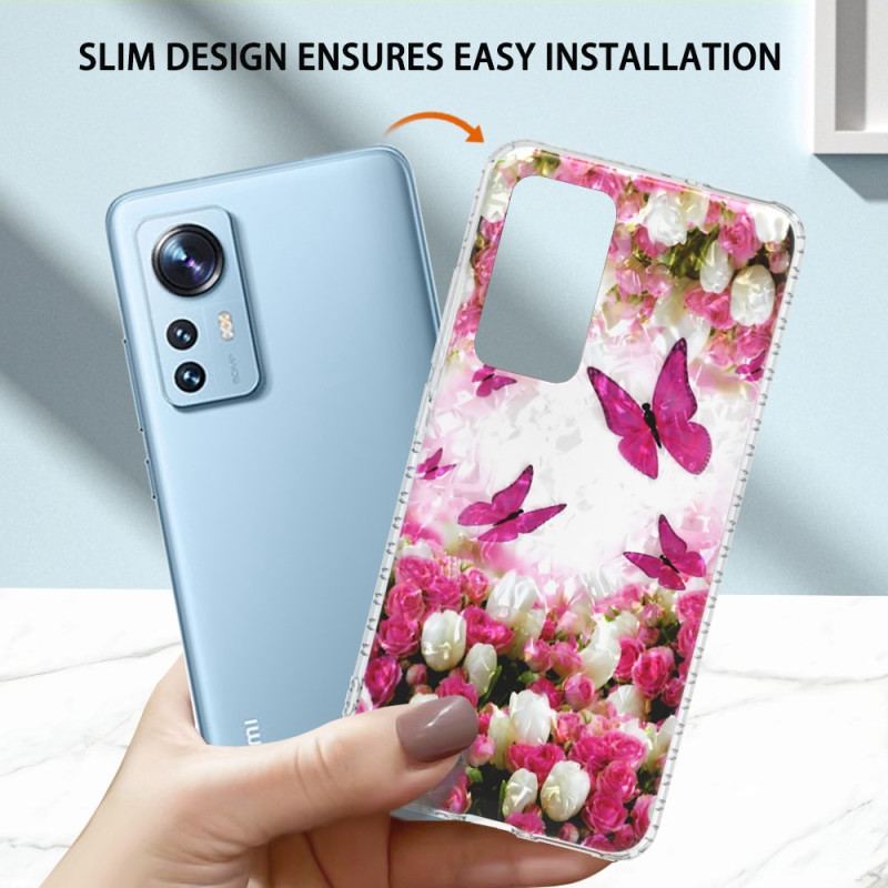 Cover Xiaomi 12 / 12X Stilfulde Sommerfugle