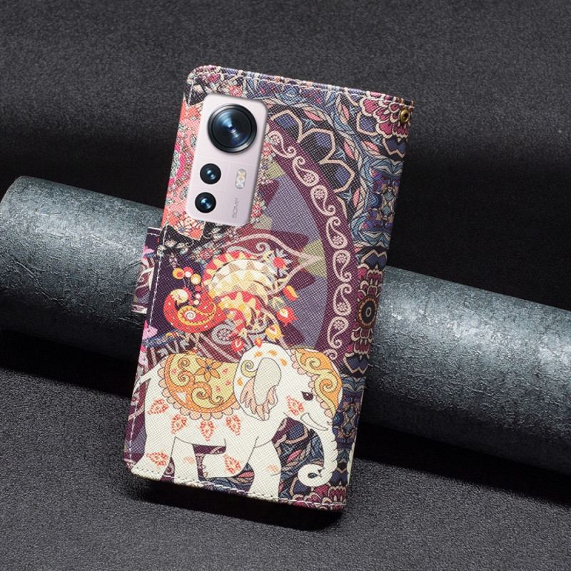 Flip Cover Xiaomi 12 / 12X Elefant Lynlåslomme