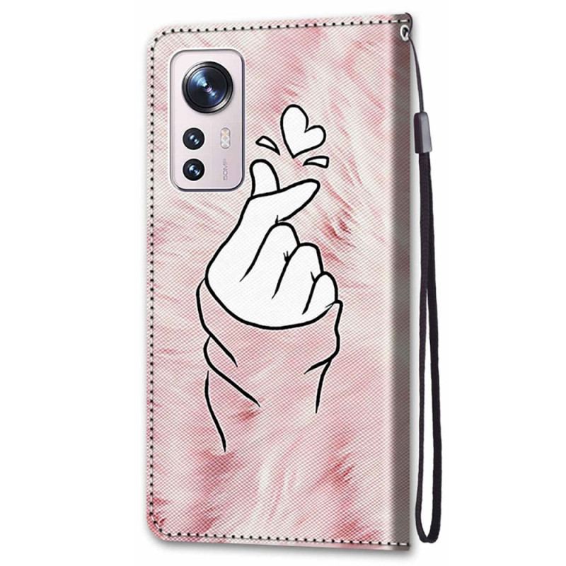 Flip Cover Xiaomi 12 / 12X Finger Hjerte