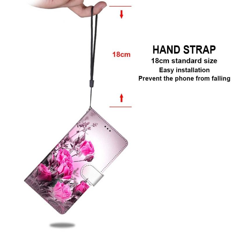 Flip Cover Xiaomi 12 / 12X Med Snor Strappy Floral