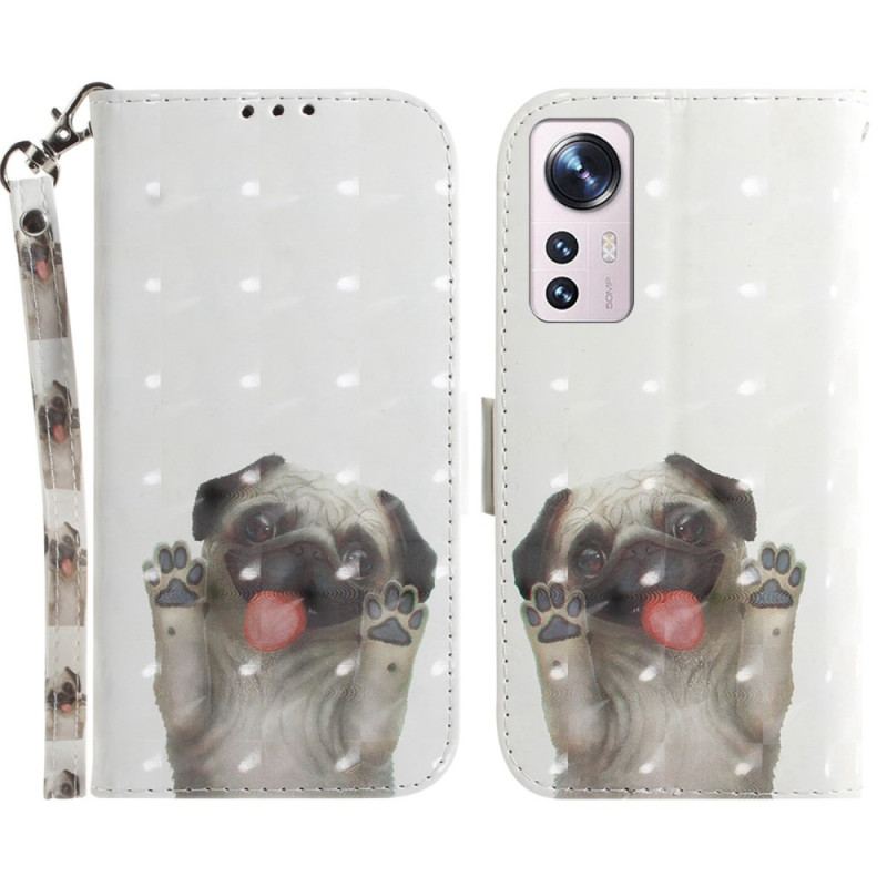 Flip Cover Xiaomi 12 / 12X Med Snor Thong Pug