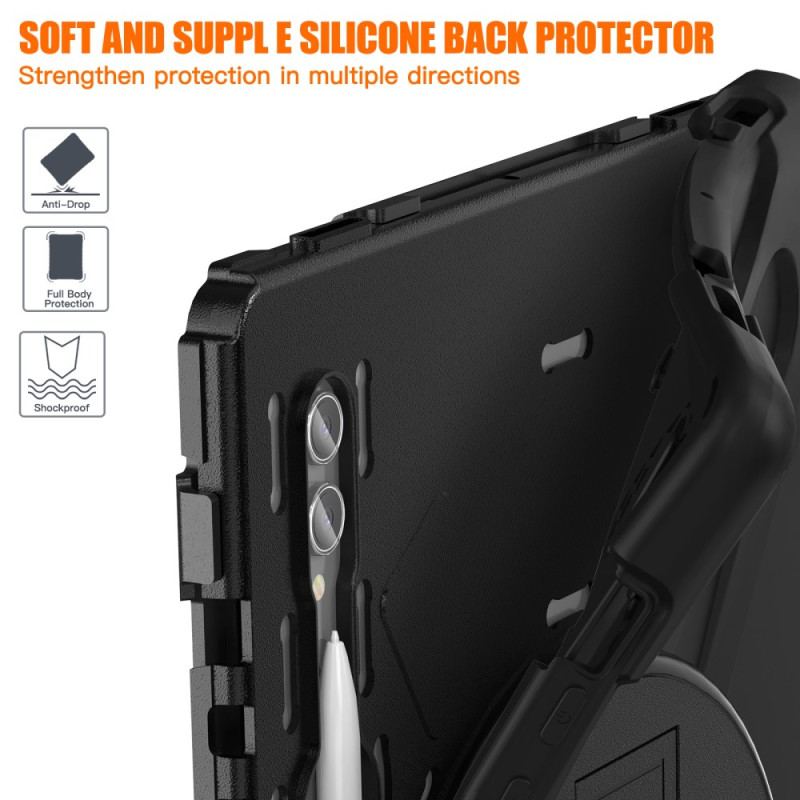 Cover Samsung Galaxy Tab S9 Ultra Tredobbelt Beskyttelsesstrop Og Støtte