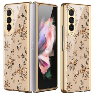 Cover Samsung Galaxy Z Fold 3 5G Blomstret Hærdet Glas