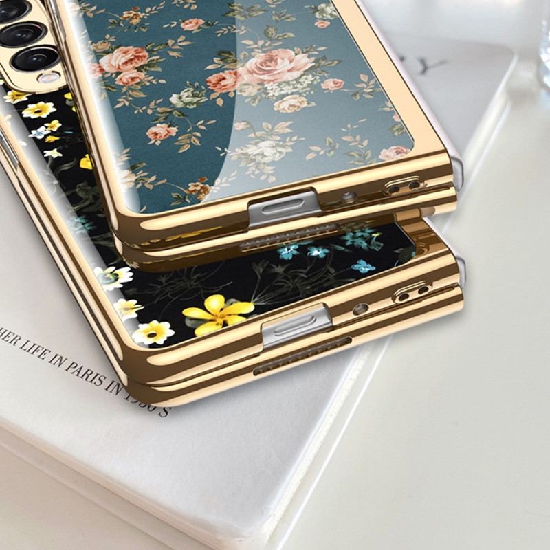 Cover Samsung Galaxy Z Fold 3 5G Blomstret Hærdet Glas