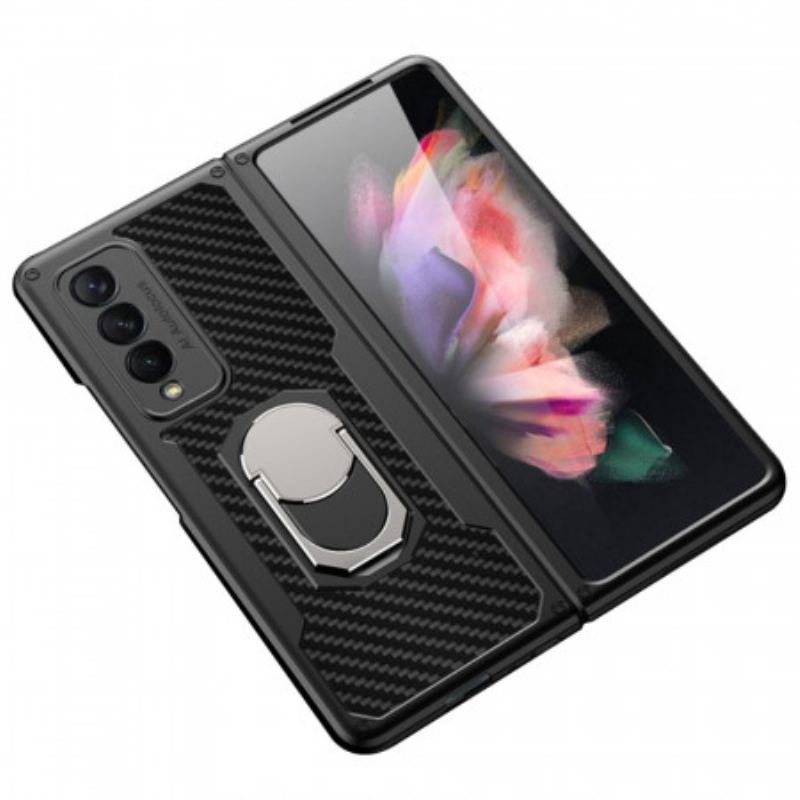 Cover Samsung Galaxy Z Fold 3 5G Carbon Fiber Ring-support Gkk