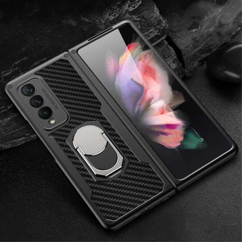 Cover Samsung Galaxy Z Fold 3 5G Carbon Fiber Ring-support Gkk