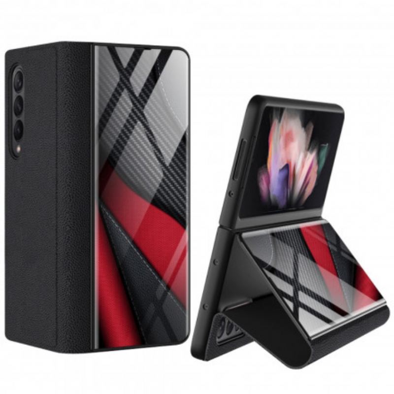 Cover Samsung Galaxy Z Fold 3 5G Flip Cover Gkk Carbon Hærdet Glas