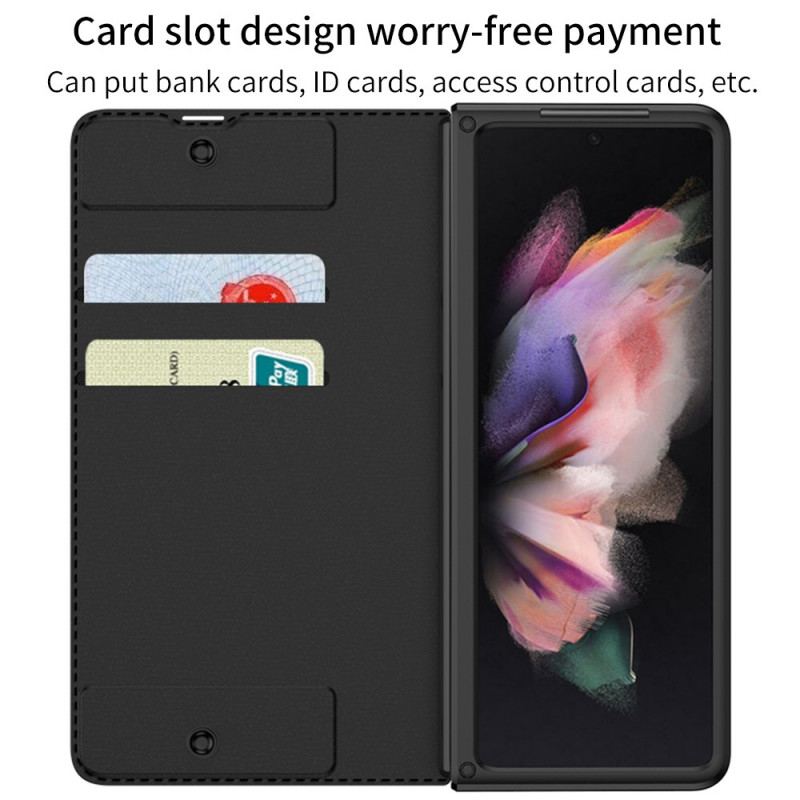 Cover Samsung Galaxy Z Fold 3 5G Flip Cover Gkk Stylus Holder I Imiteret Læder