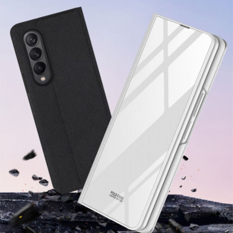 Cover Samsung Galaxy Z Fold 3 5G Flip Cover Hærdet Glas Og Kunstlæder