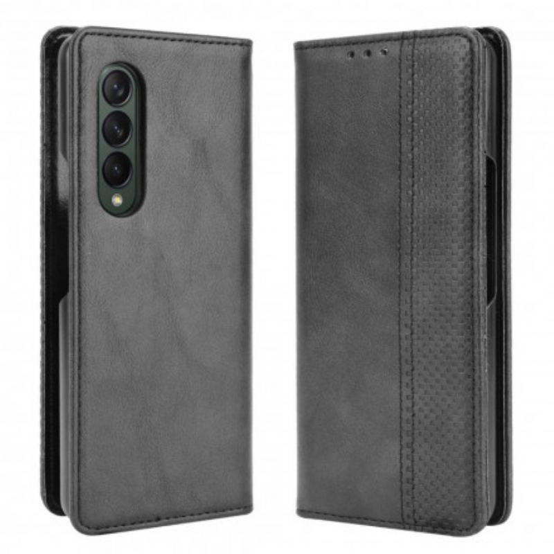 Cover Samsung Galaxy Z Fold 3 5G Flip Cover Stiliseret Lædereffekt