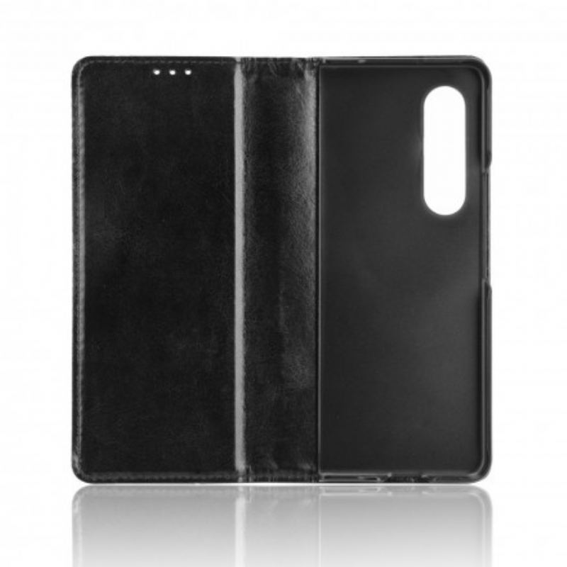 Cover Samsung Galaxy Z Fold 3 5G Flip Cover Stiliseret Lædereffekt