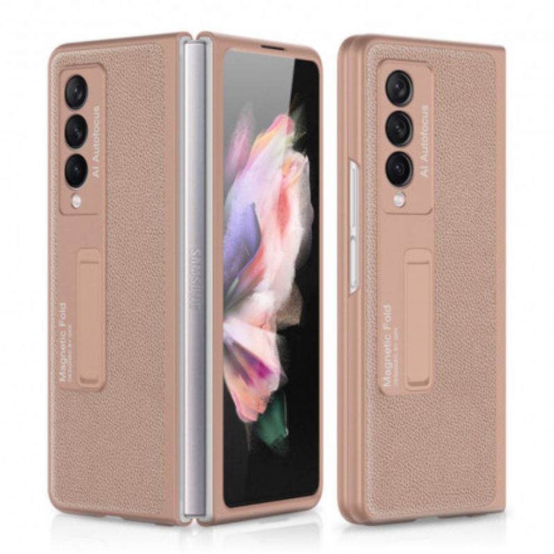 Cover Samsung Galaxy Z Fold 3 5G Gkk Support Litchi Læder