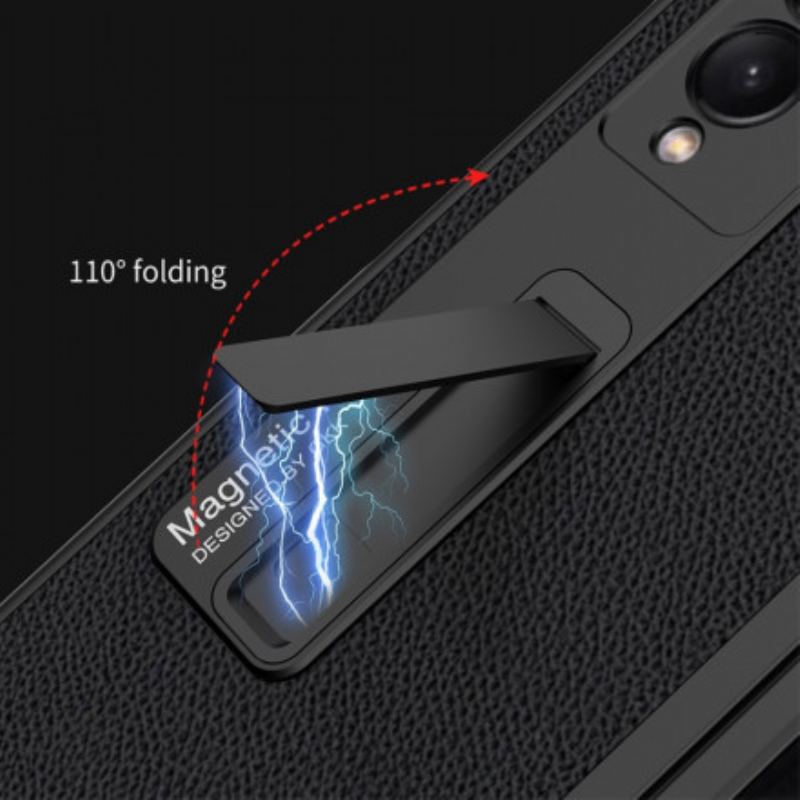 Cover Samsung Galaxy Z Fold 3 5G Gkk Support Litchi Læder