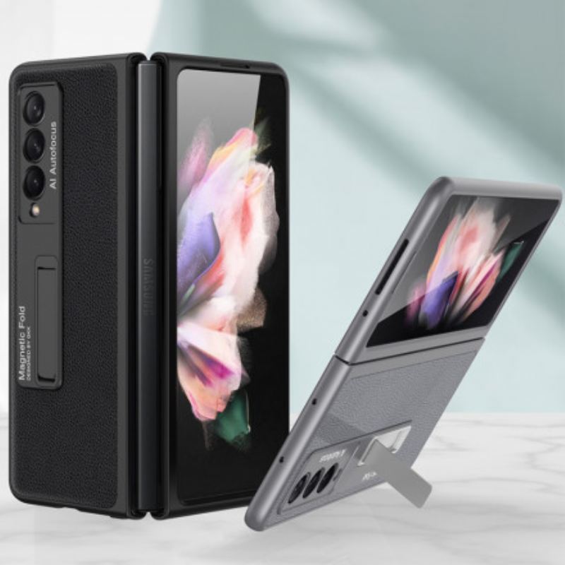 Cover Samsung Galaxy Z Fold 3 5G Gkk Support Litchi Læder