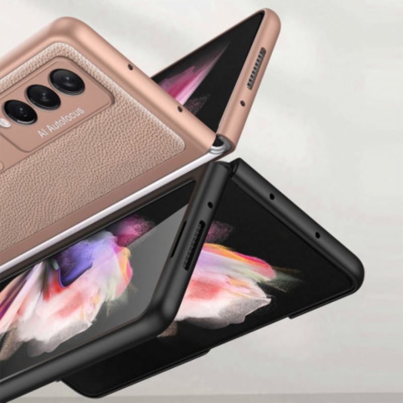 Cover Samsung Galaxy Z Fold 3 5G Gkk Support Litchi Læder