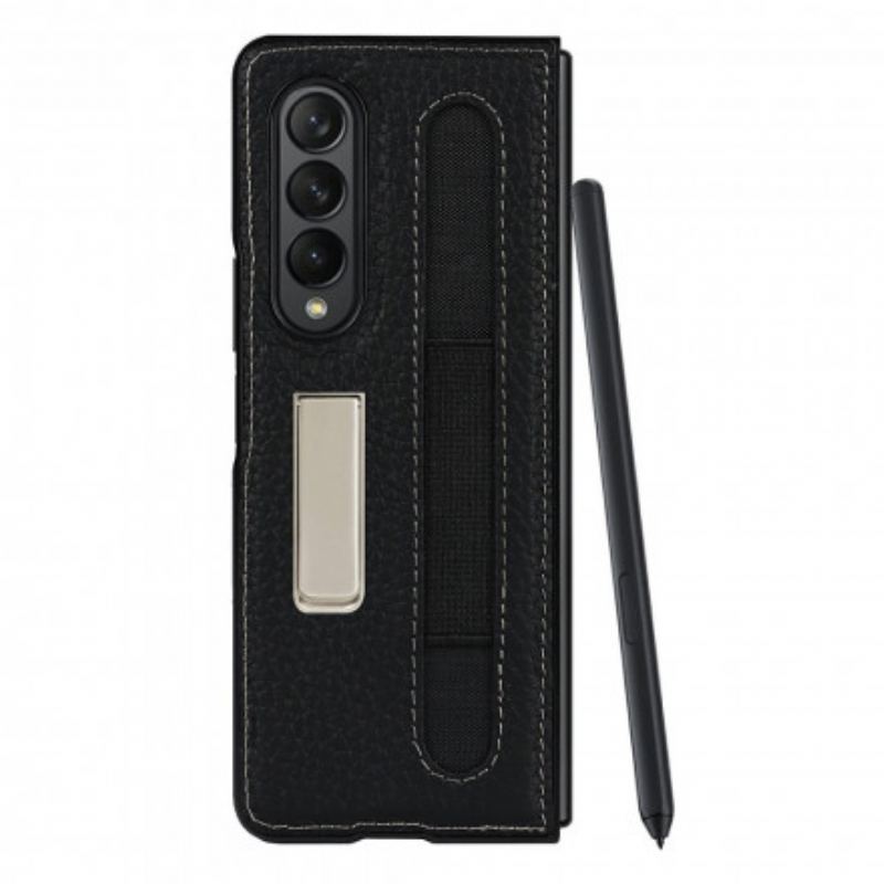 Cover Samsung Galaxy Z Fold 3 5G Litchi Læder Stativ