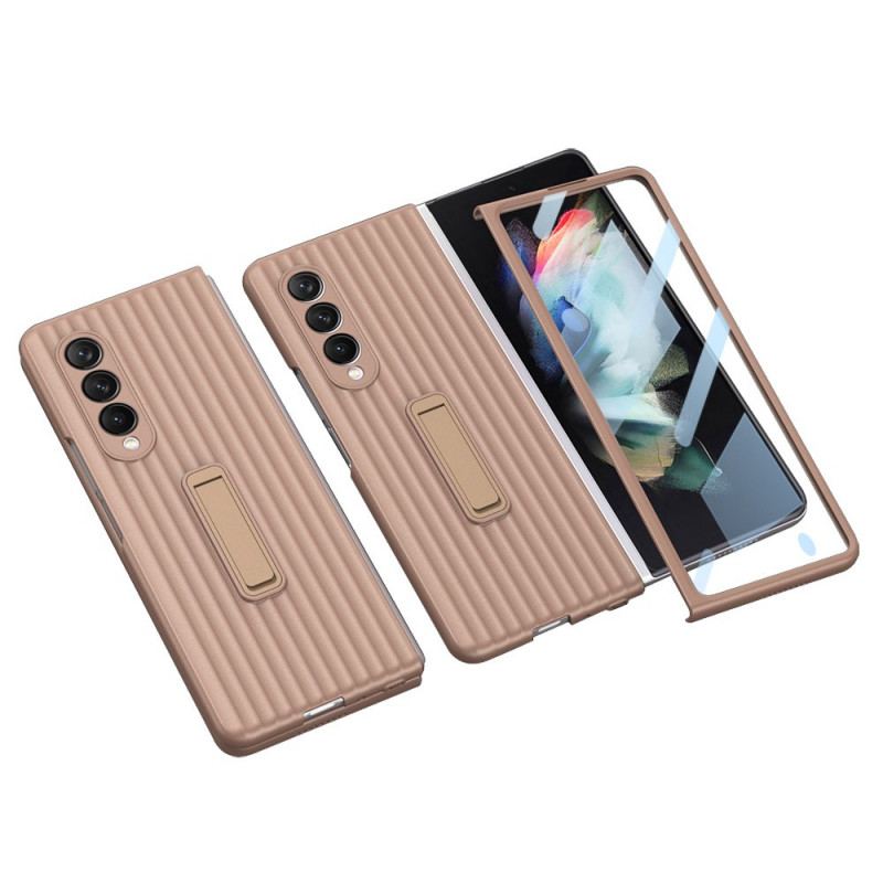 Cover Samsung Galaxy Z Fold 3 5G Tekstureret Bagside Og Skærmbeskytter Gkk