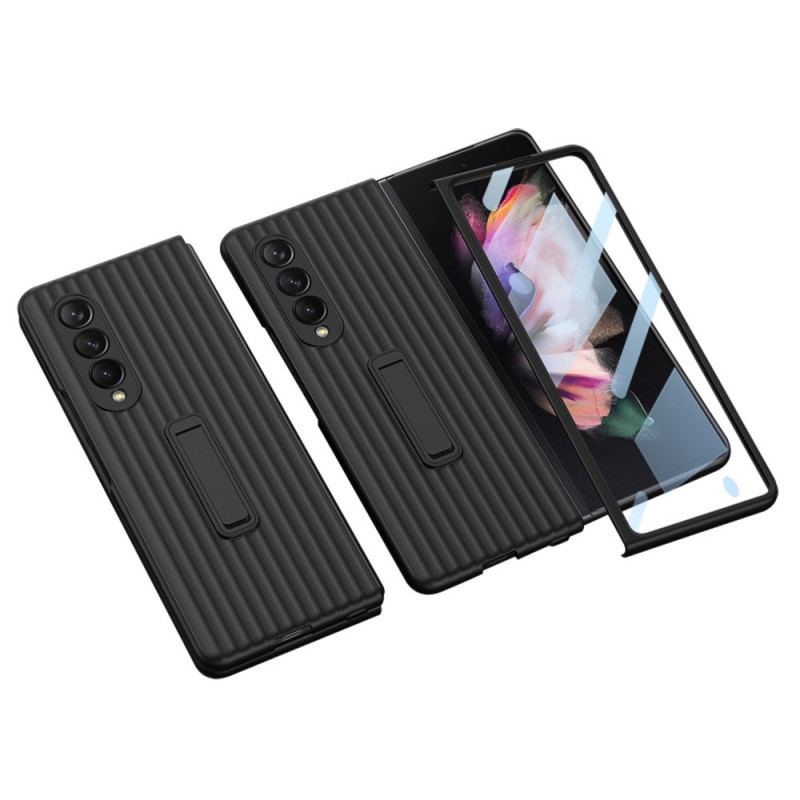 Cover Samsung Galaxy Z Fold 3 5G Tekstureret Bagside Og Skærmbeskytter Gkk