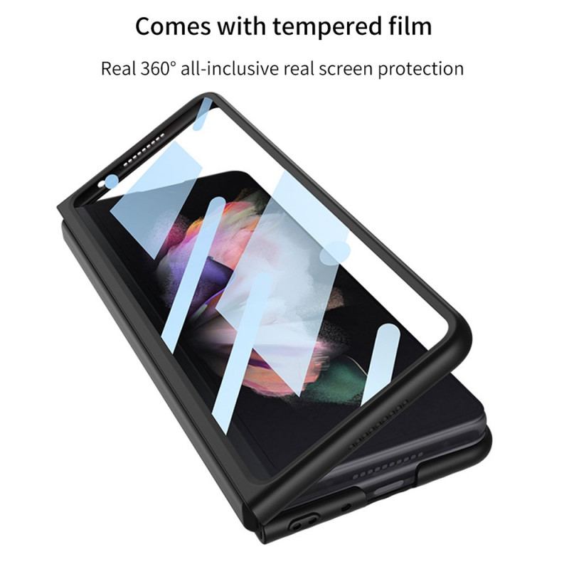 Cover Samsung Galaxy Z Fold 3 5G Tekstureret Bagside Og Skærmbeskytter Gkk