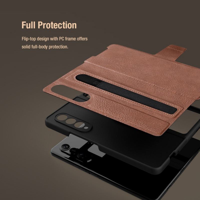 Flip Cover Samsung Galaxy Z Fold 3 5G Imiteret Læder Nillkin