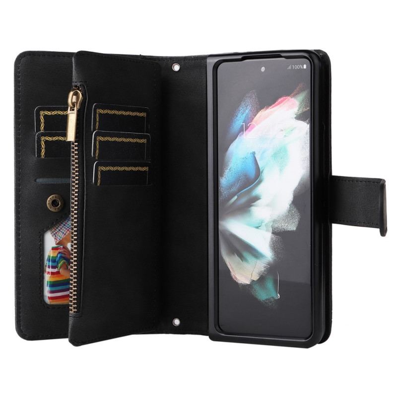 Flip Cover Samsung Galaxy Z Fold 3 5G Multifunktions Nitte Og Snor