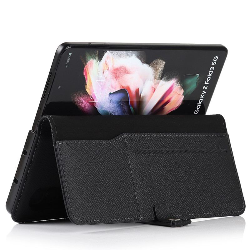 Flip Cover Samsung Galaxy Z Fold 3 5G Penholder Og Rem I Ægte Læder