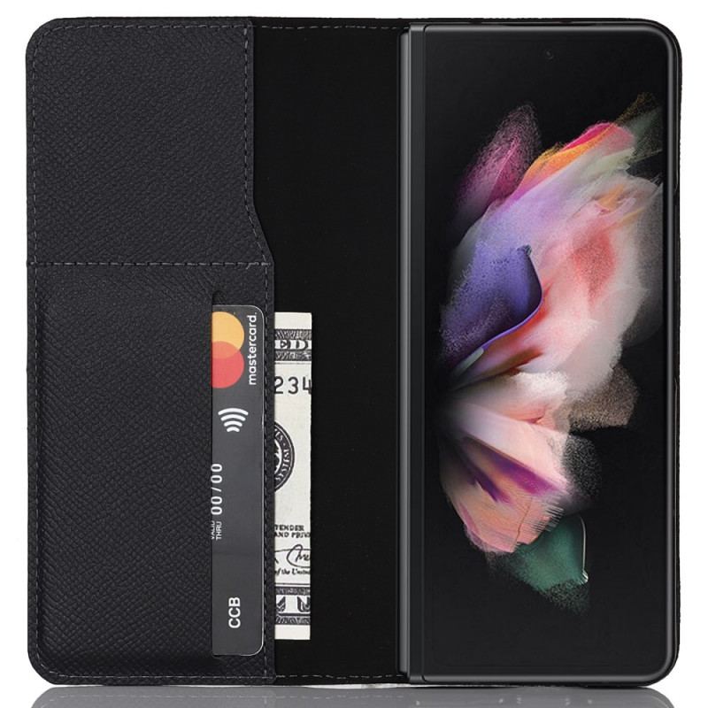 Flip Cover Samsung Galaxy Z Fold 3 5G Penholder Og Rem I Ægte Læder