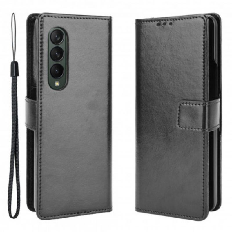 Flip Cover Samsung Galaxy Z Fold 3 5G Prangende Kunstlæder