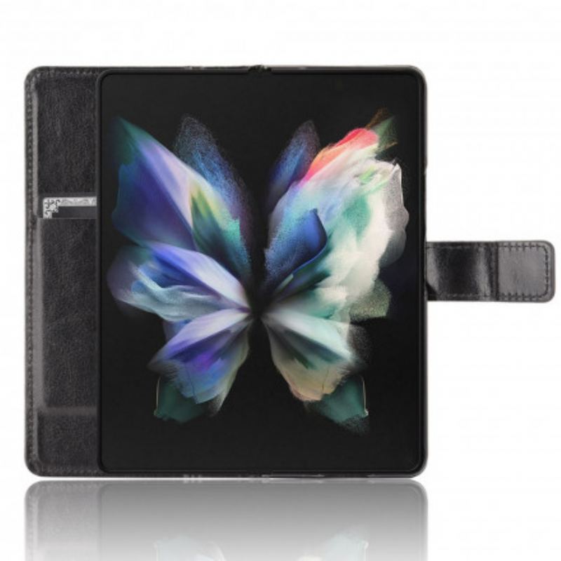 Flip Cover Samsung Galaxy Z Fold 3 5G Prangende Kunstlæder