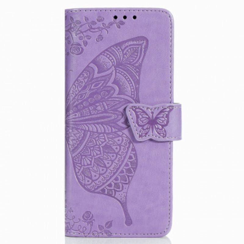 Flip Cover Samsung Galaxy Z Fold 3 5G Sommerfugledesign Med Snor