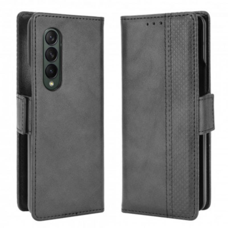 Flip Cover Samsung Galaxy Z Fold 3 5G Stiliseret Lædereffekt