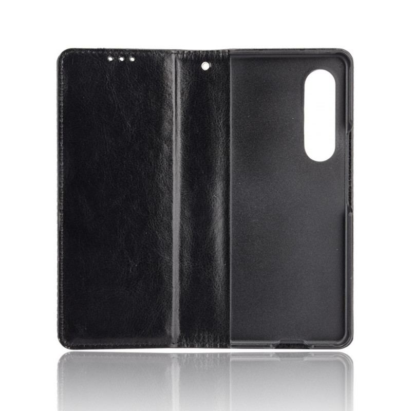 Flip Cover Samsung Galaxy Z Fold 3 5G Stiliseret Stylus Holder I Lædereffekt