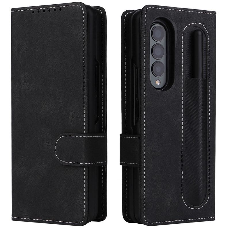 Flip Cover Samsung Galaxy Z Fold 3 5G Vintage Aftagelig