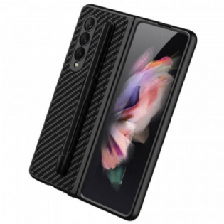 Mobilcover Samsung Galaxy Z Fold 3 5G Carbon Fiber Stylus Holder Gkk