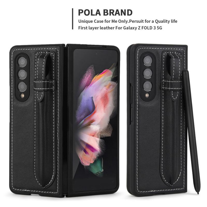 Mobilcover Samsung Galaxy Z Fold 3 5G Penholder I Ægte Læder