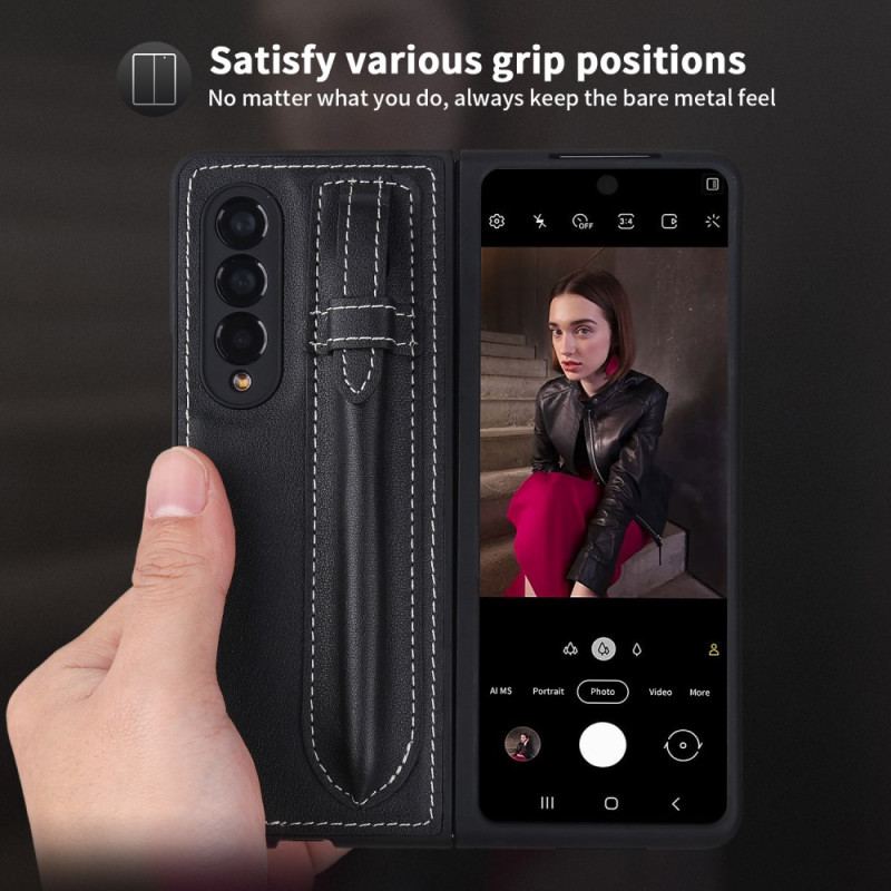 Mobilcover Samsung Galaxy Z Fold 3 5G Penholder I Ægte Læder