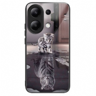 Cover Xiaomi Redmi Note 13 4g Kat Og Tiger Hærdet Glas