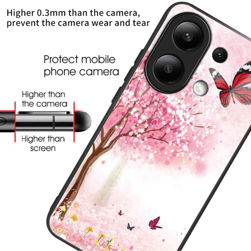 Cover Xiaomi Redmi Note 13 4g Kirsebærblomster Af Hærdet Glas