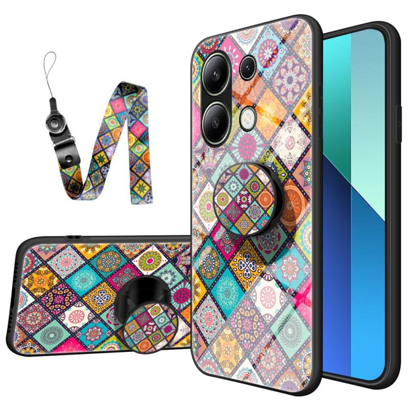 Cover Xiaomi Redmi Note 13 4g Telefon Etui Patchwork-støttering Og -strop