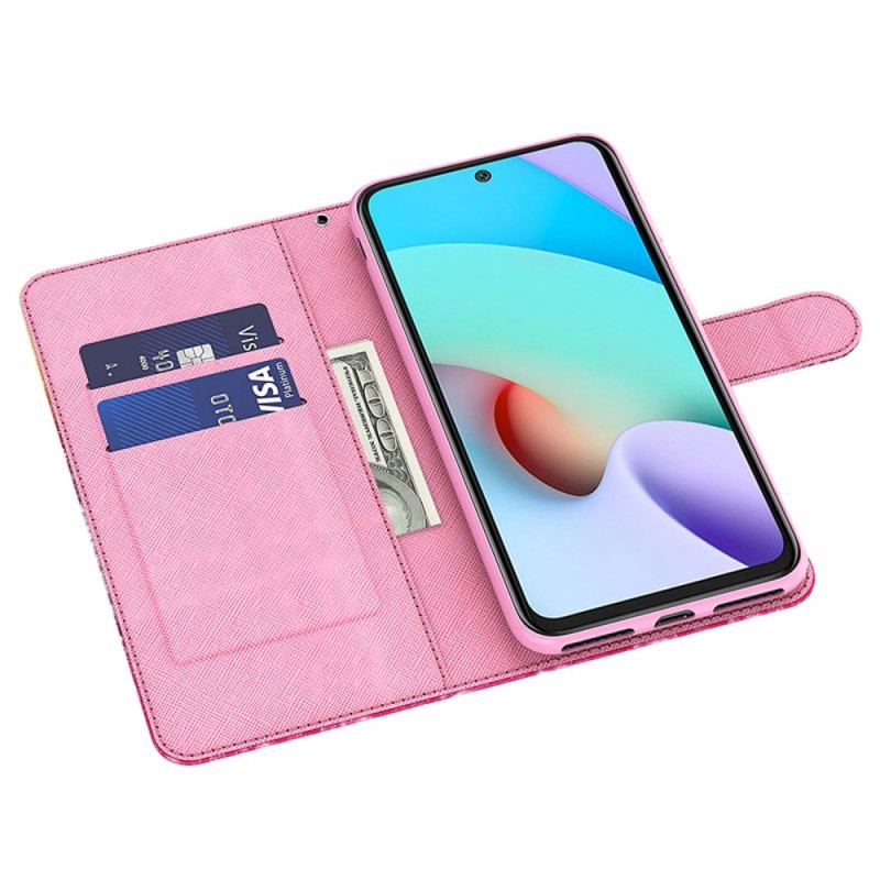 Flip Cover Til Xiaomi Redmi Note 13 4g Blå Sommerfugle Med Rem