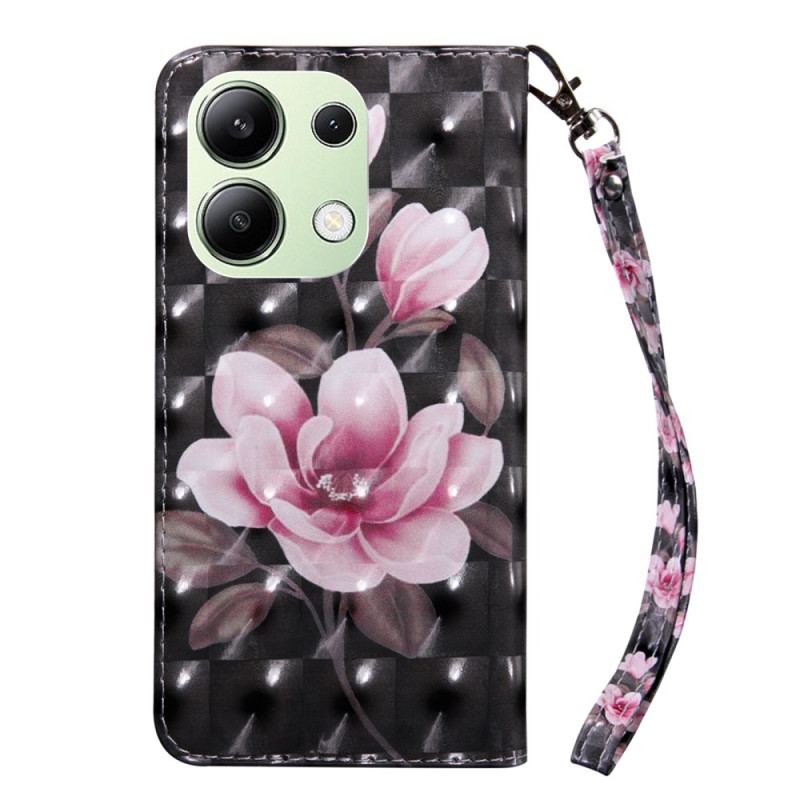 Flip Cover Til Xiaomi Redmi Note 13 4g Blomstrende Blomster Med Rem