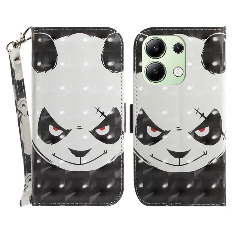 Flip Cover Til Xiaomi Redmi Note 13 4g Vred Panda Med Rem