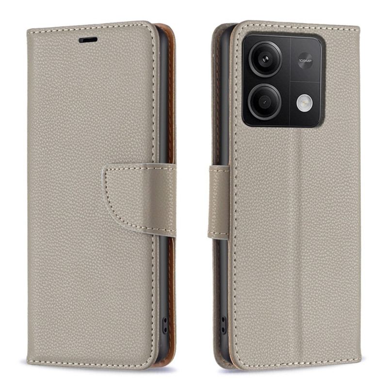 Flip Cover Xiaomi Redmi Note 13 4g Litchi-læderstil Med Rem