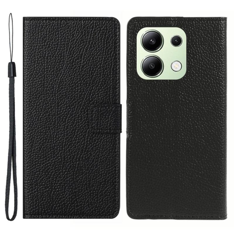 Flip Cover Xiaomi Redmi Note 13 4g Litchi-tekstur Med Rem