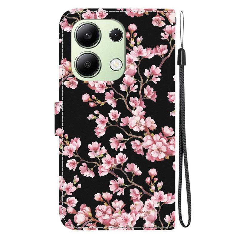 Flip Cover Xiaomi Redmi Note 13 4g Omspændte Blommeblomster