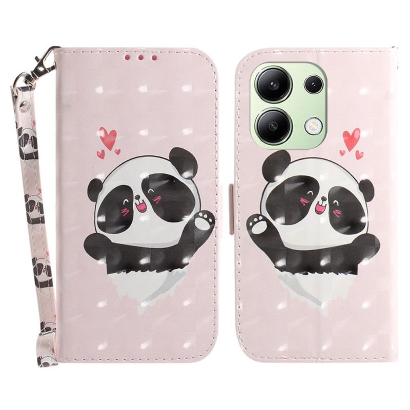 Flip Cover Xiaomi Redmi Note 13 4g Panda Love Med Rem