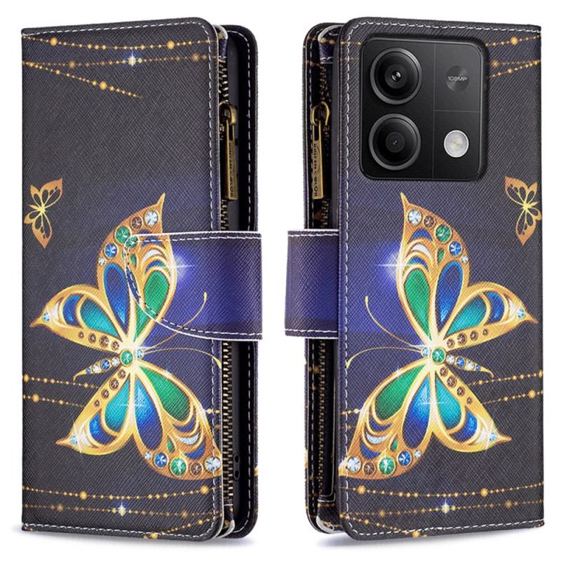 Flip Cover Xiaomi Redmi Note 13 4g Rhinestone Sommerfugle Tegnebog