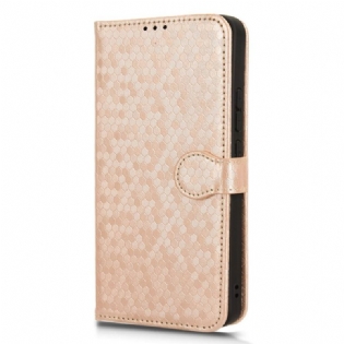 Flip Cover Xiaomi Redmi Note 13 4g Skinnende Prikket Rem