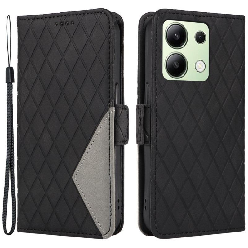 Flip Cover Xiaomi Redmi Note 13 4g Små Diamanter Med Rem