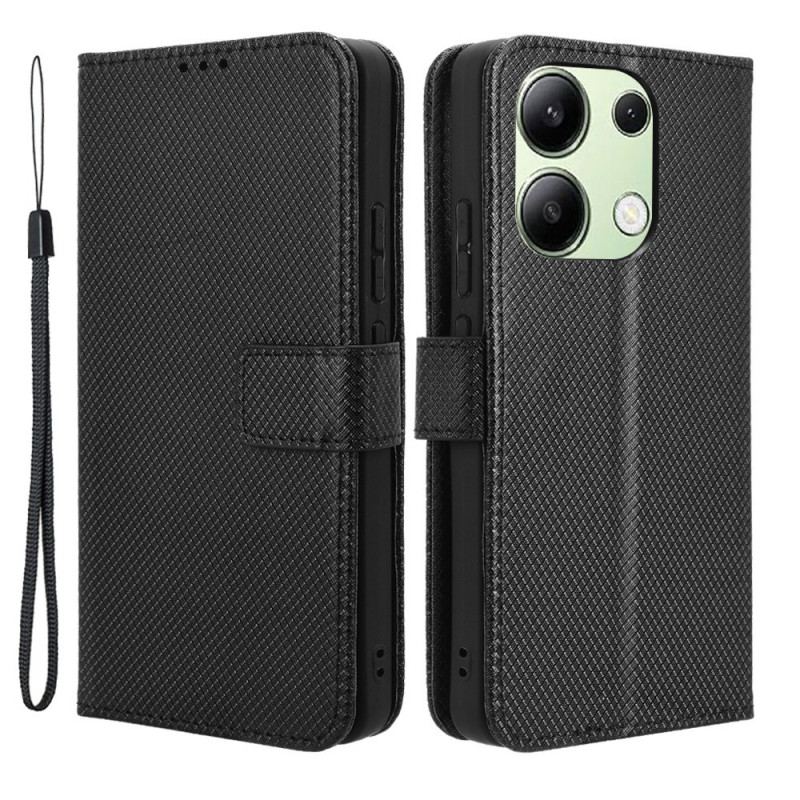 Flip Cover Xiaomi Redmi Note 13 4g Strappy Præget Tekstur